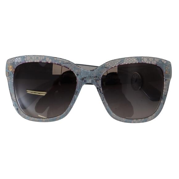 Dolce & Gabbana Blue Lace Acetate Rectangle Shades DG4226 Sunglasses